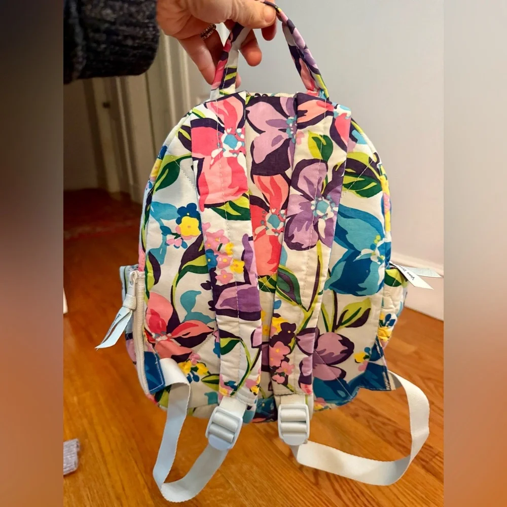 Vera Bradley Essential Mini Backpack featuring vibrant Marian Floral pattern